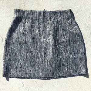 NWT H&M Metallic Tweed Pencil Skirt - 14 - Black and Silver